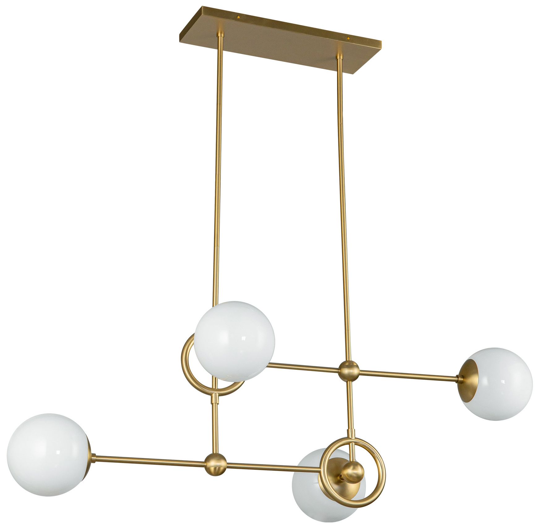 Image 3 Alora Mood Fiore E12 42-in Brushed Gold/Glossy Opal Glass Chandelier more views