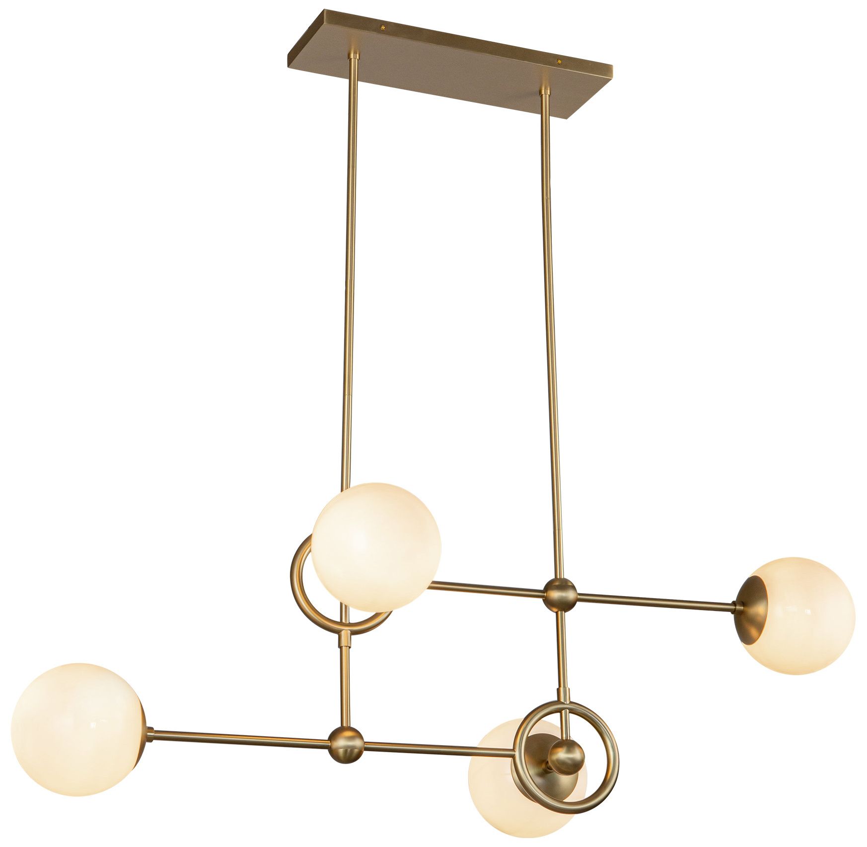 Image 4 Alora Mood Fiore E12 42-in Brushed Gold/Glossy Opal Glass Chandelier more views