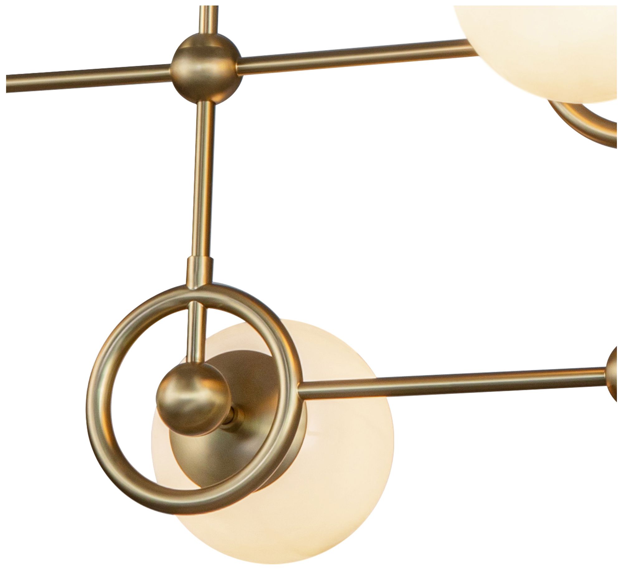 Image 5 Alora Mood Fiore E12 42-in Brushed Gold/Glossy Opal Glass Chandelier more views