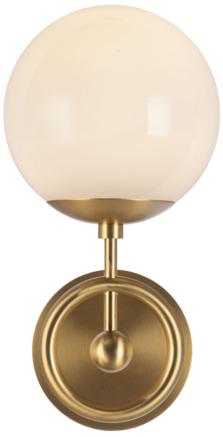Image 3 Alora Mood Fiore E12 6-in Brushed Gold/Glossy Opal Glass Wall Vanity more views