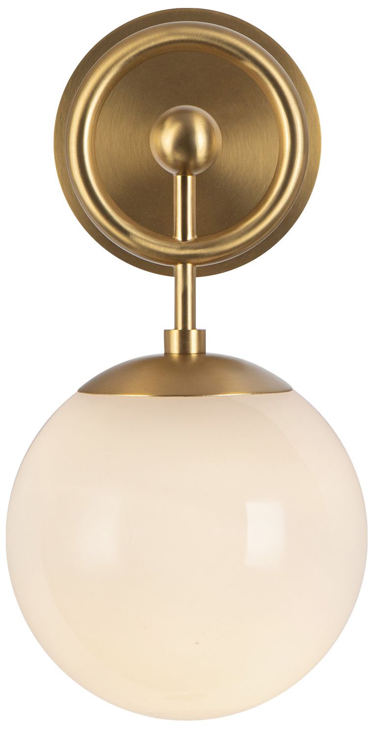 Image 5 Alora Mood Fiore E12 6-in Brushed Gold/Glossy Opal Glass Wall Vanity more views