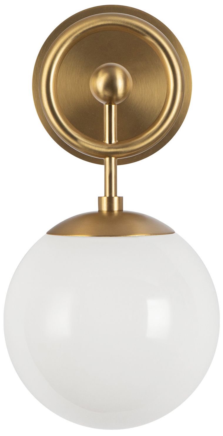 Image 6 Alora Mood Fiore E12 6-in Brushed Gold/Glossy Opal Glass Wall Vanity more views