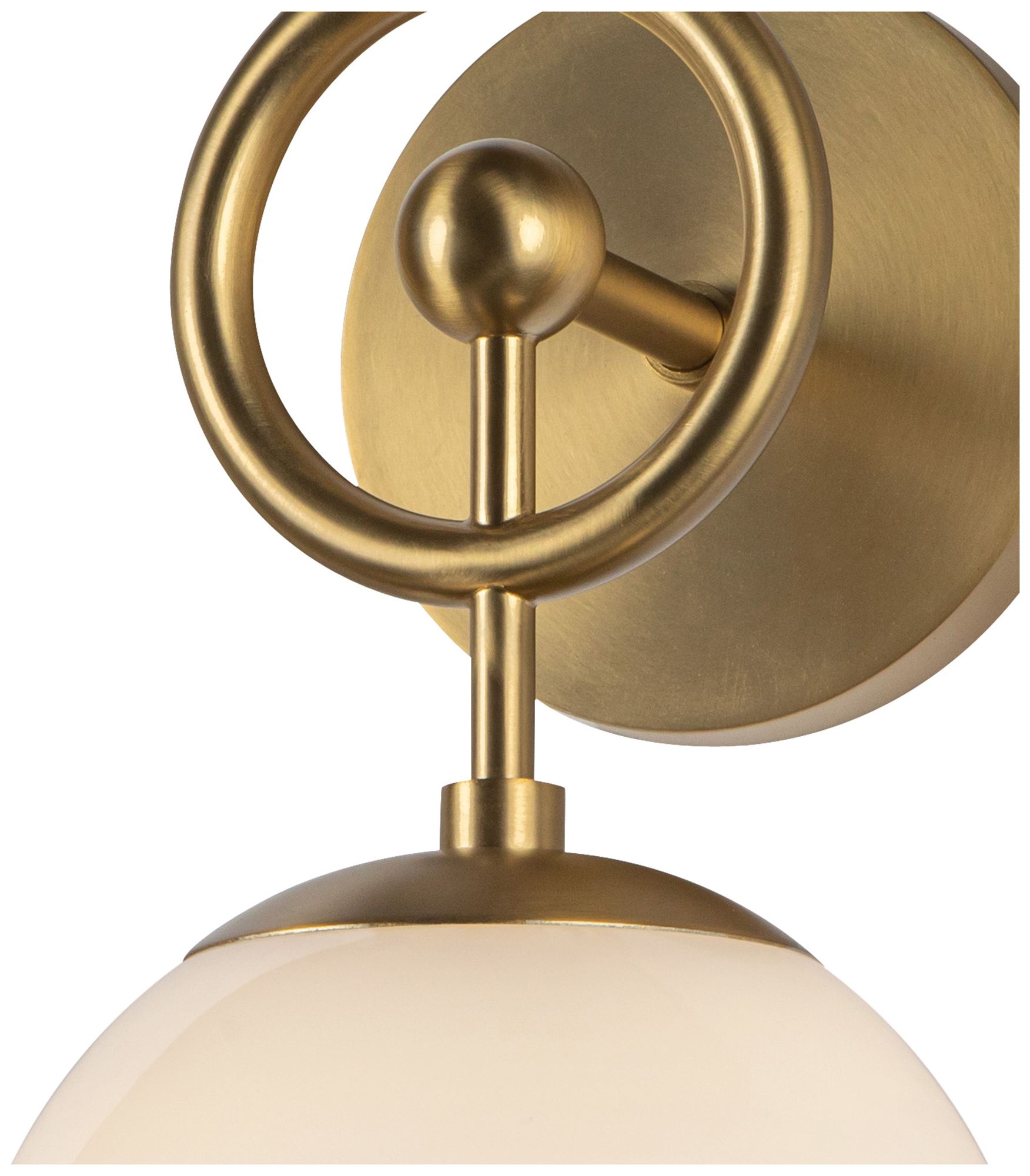 Alora Mood Fiore E12 6-in Brushed Gold/Glossy Opal Glass Wall Vanity