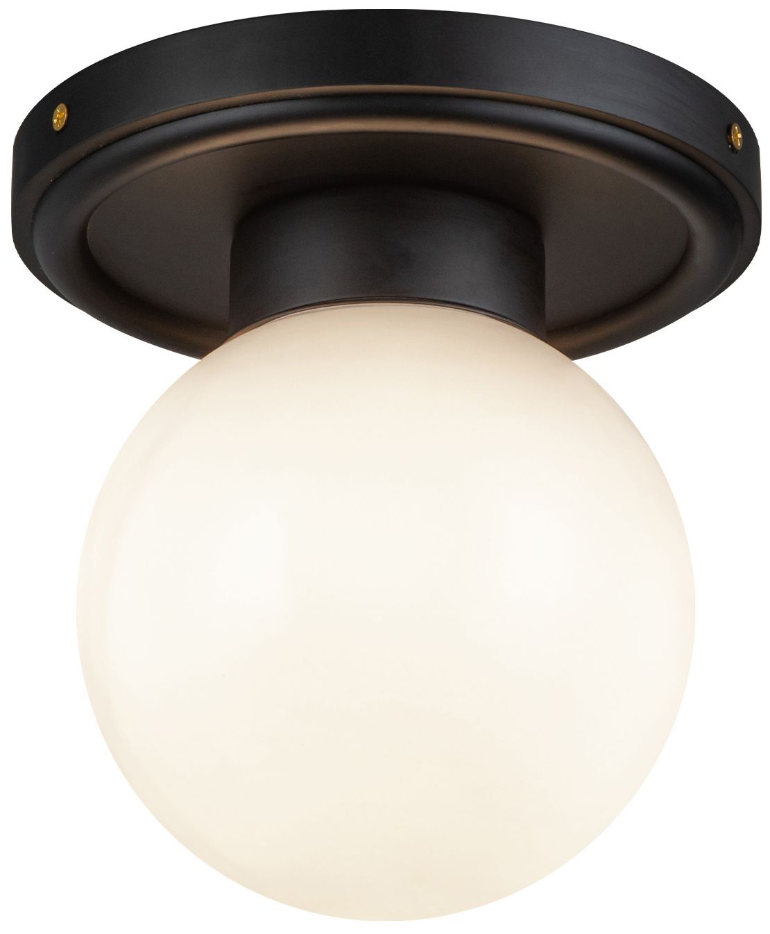 Image 3 Alora Mood Fiore E12 6-in Matte Black/Glossy Opal Glass Semi-Flush Mount more views