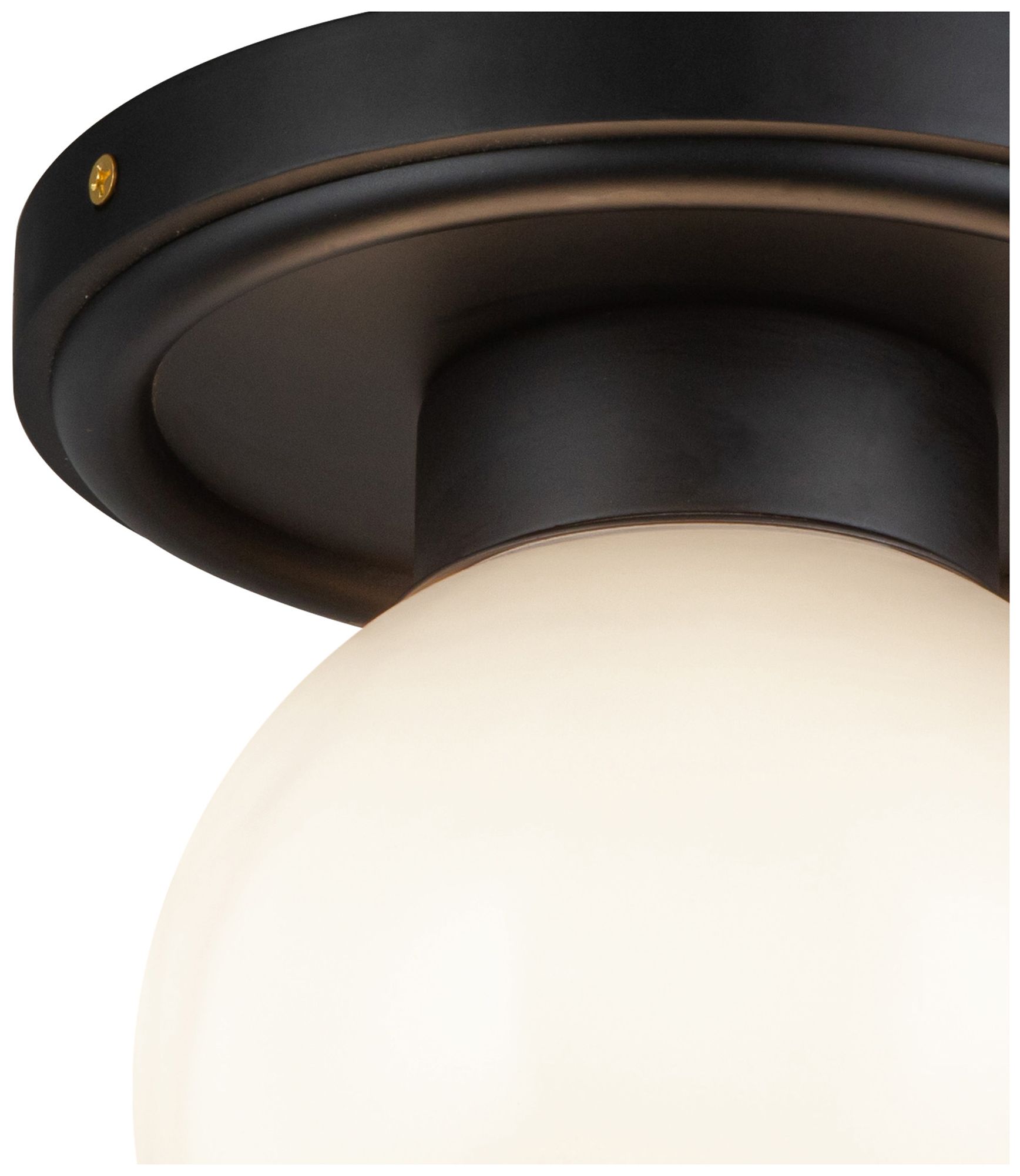 Image 5 Alora Mood Fiore E12 6-in Matte Black/Glossy Opal Glass Semi-Flush Mount more views