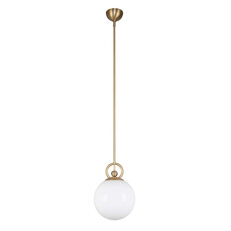 Image 2 Alora Mood Fiore E26 10-in Brushed Gold/Glossy Opal Glass Pendant more views