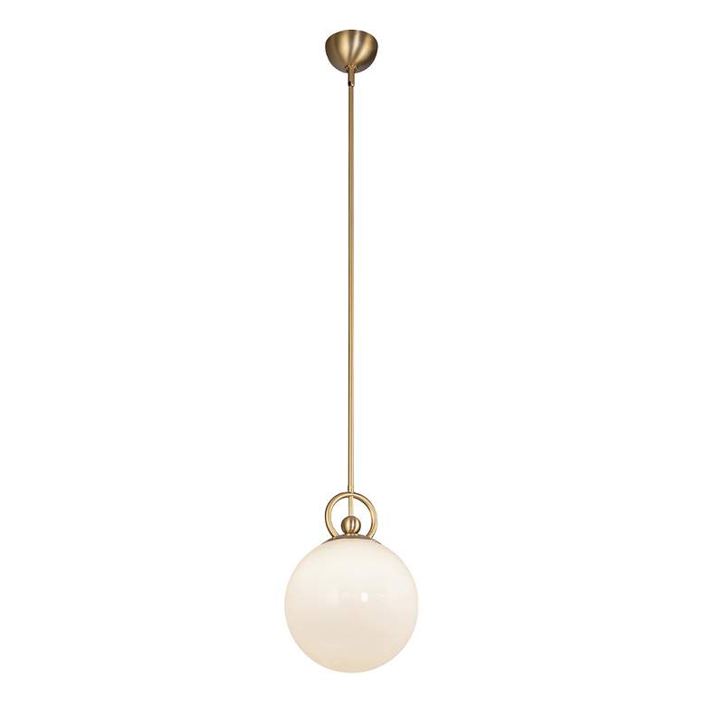 Image 3 Alora Mood Fiore E26 10-in Brushed Gold/Glossy Opal Glass Pendant more views