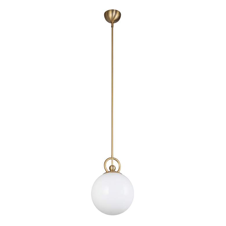 Image 4 Alora Mood Fiore E26 10-in Brushed Gold/Glossy Opal Glass Pendant more views