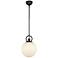 Alora Mood Fiore E26 10-in Matte Black/Glossy Opal Glass Pendant