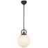 Alora Mood Fiore E26 10-in Matte Black/Glossy Opal Glass Pendant