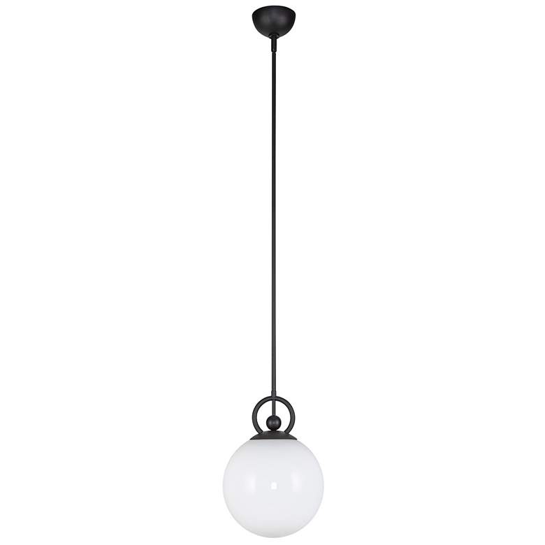 Image 2 Alora Mood Fiore E26 10-in Matte Black/Glossy Opal Glass Pendant more views