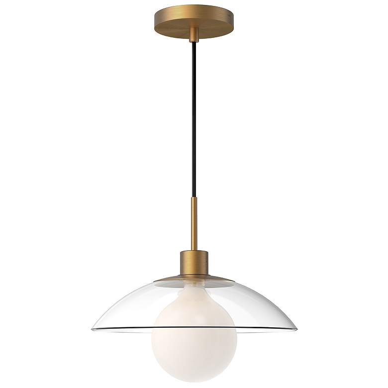 Image 1 Alora Mood Francesca E26 12-in Aged Gold/Clear Glass Pendant