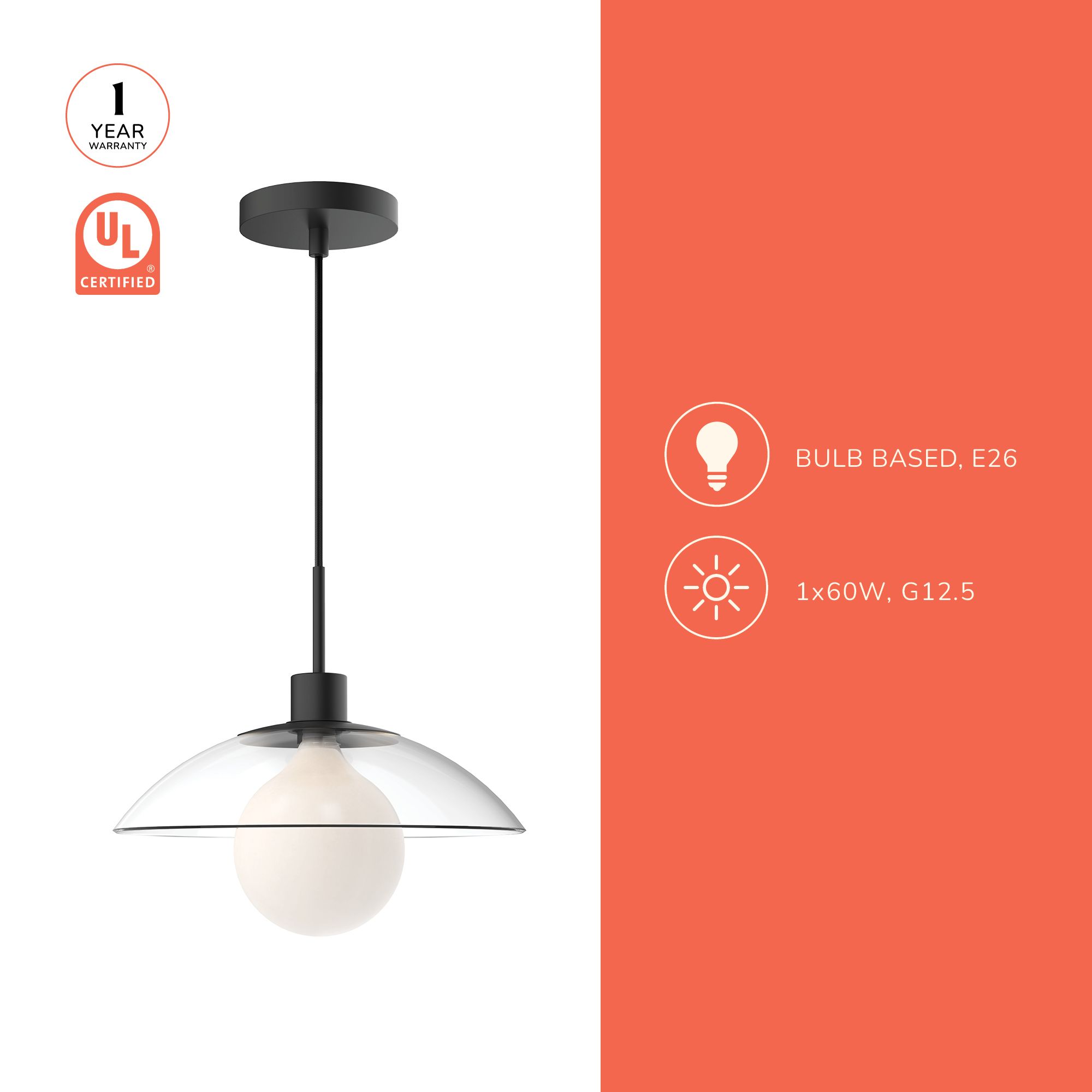 Image 4 Alora Mood Francesca E26 12-in Aged Gold/Clear Glass Pendant more views