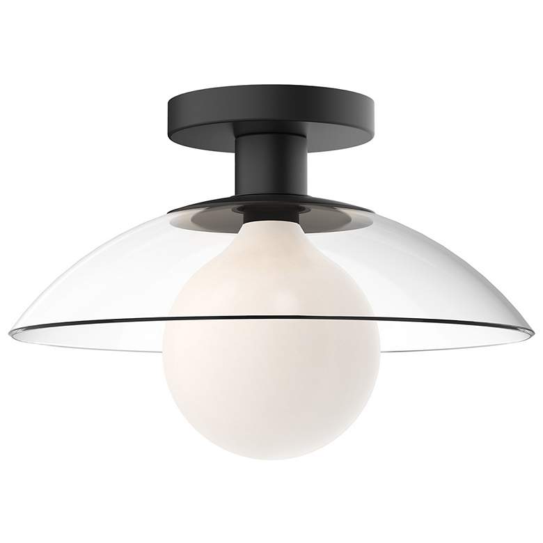 Image 1 Alora Mood Francesca E26 12-in Clear Glass/Matte Black Semi-Flush Mount