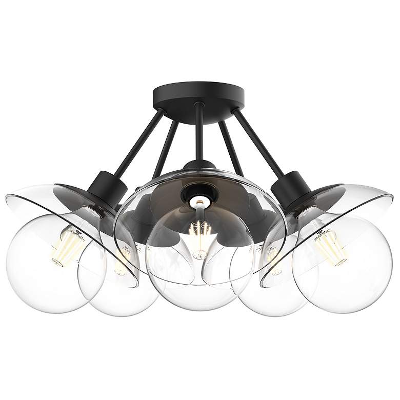 Image 1 Alora Mood Francesca E26 20-in Clear Glass/Matte Black Semi-Flush Mount