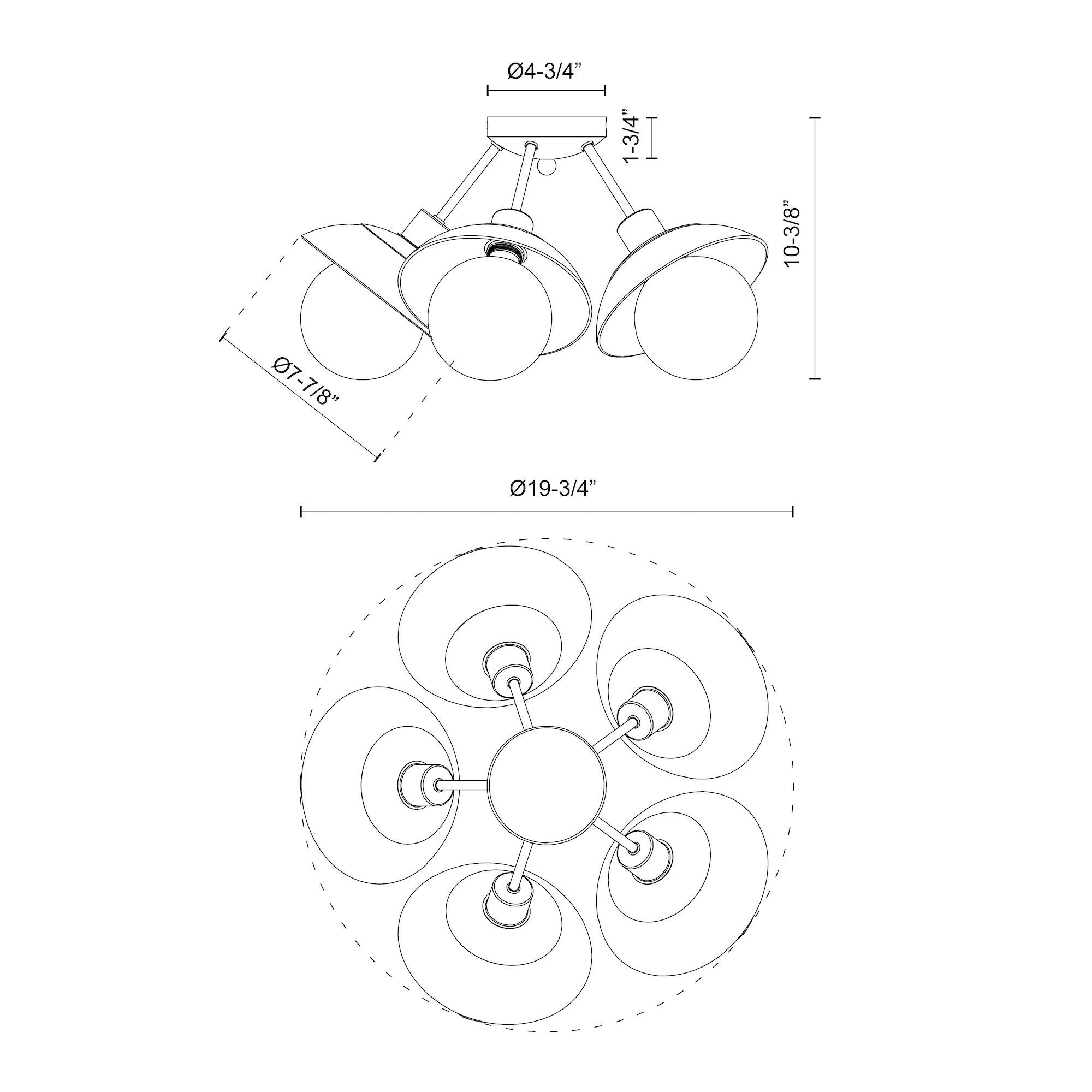 Image 5 Alora Mood Francesca E26 20-in Clear Glass/Matte Black Semi-Flush Mount more views