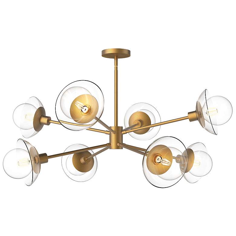 Image 1 Alora Mood Francesca E26 40-in Aged Gold/Clear Glass 8 Lights Chandeliers