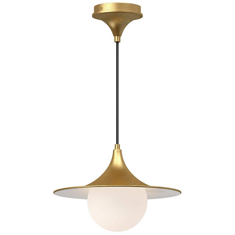 Image 1 Alora Mood Fuji E26 12-in Brushed Gold/Opal Matte Glass Pendant