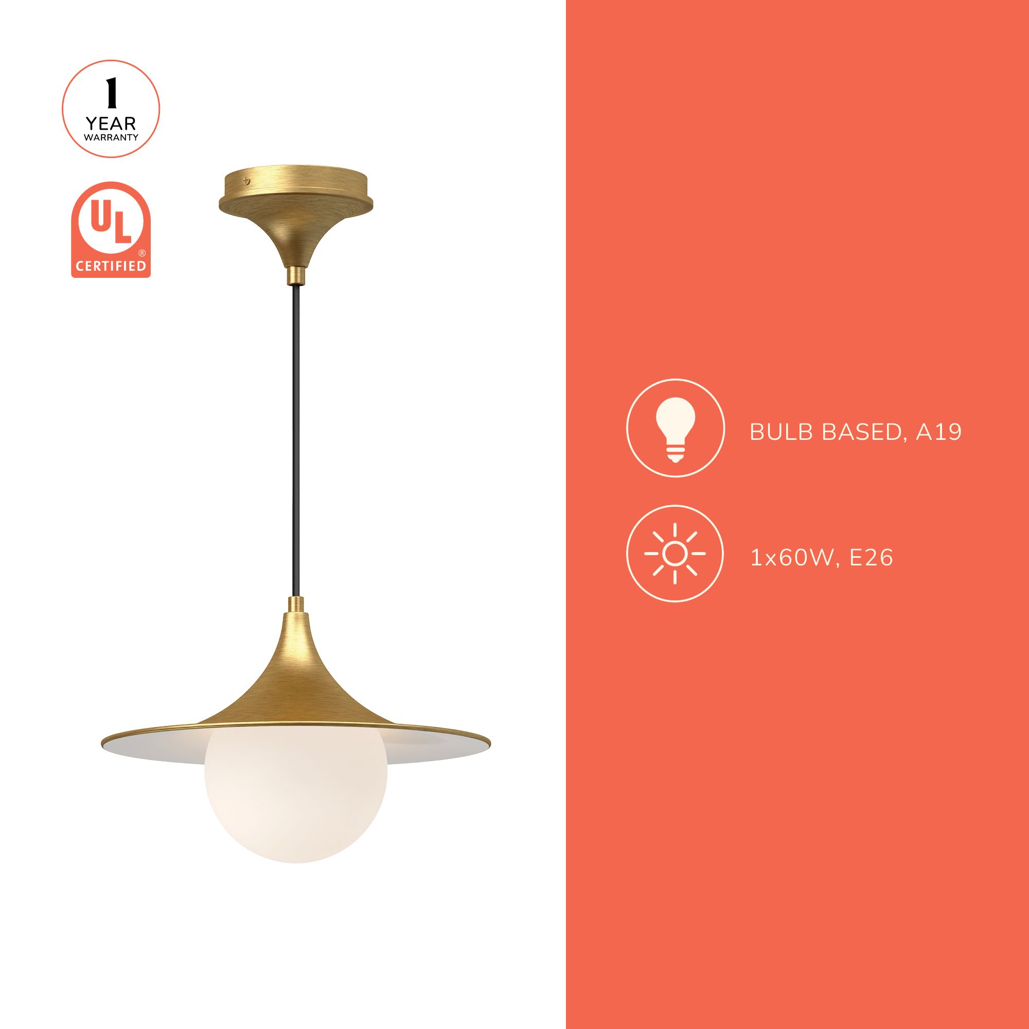 Image 4 Alora Mood Fuji E26 12-in Brushed Gold/Opal Matte Glass Pendant more views