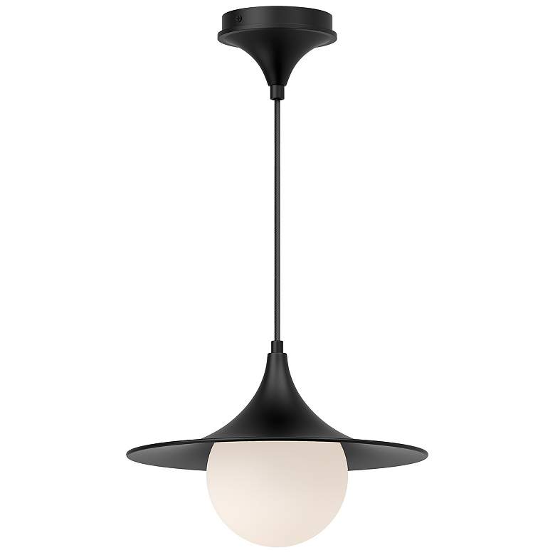 Image 1 Alora Mood Fuji E26 12-in Matte Black/Opal Matte Glass Pendant