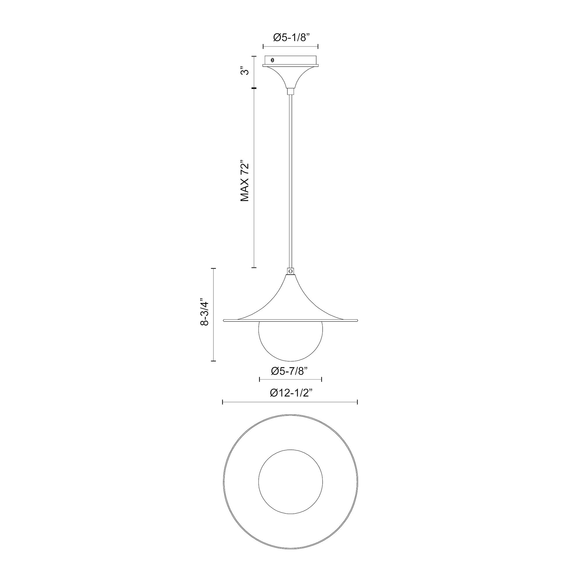 Image 5 Alora Mood Fuji E26 12-in Matte Black/Opal Matte Glass Pendant more views