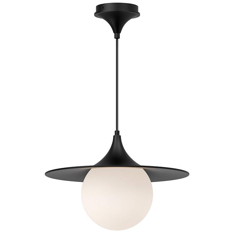 Image 1 Alora Mood Fuji E26 16-in Matte Black/Opal Matte Glass Pendant