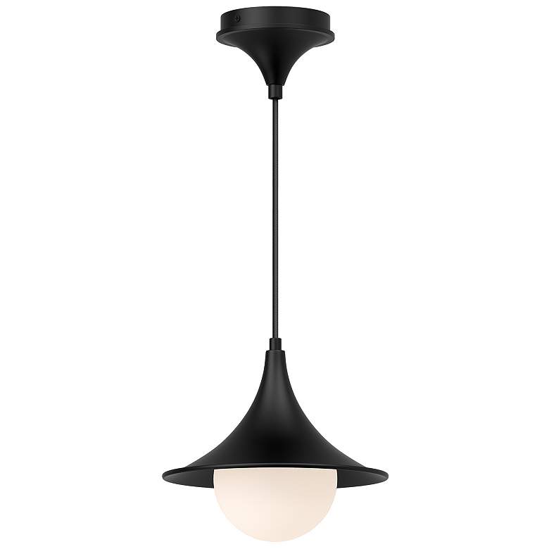 Image 1 Alora Mood Fuji E26 9-in Matte Black/Opal Matte Glass Pendant