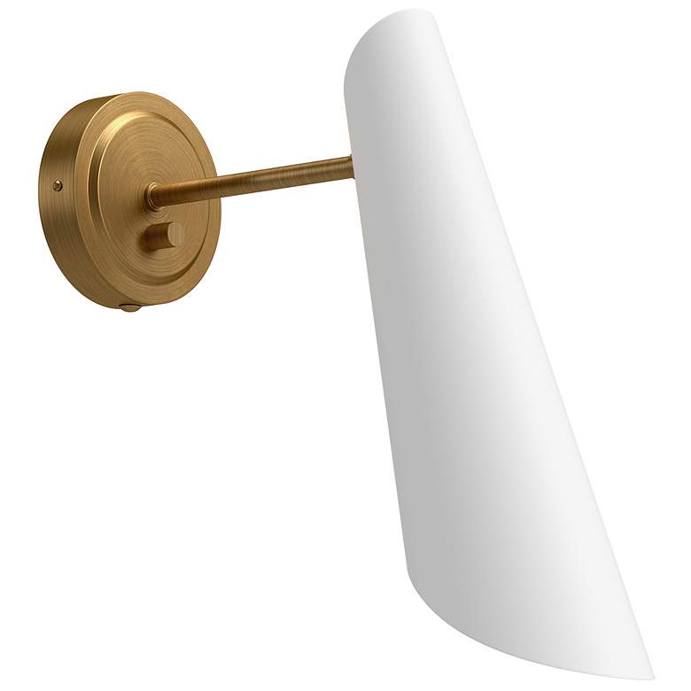 Image 1 Alora Mood Gabriel E26 5-in Aged Gold/White Wall Vanity