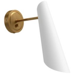 Alora Mood Gabriel E26 5-in Aged Gold/White Wall Vanity