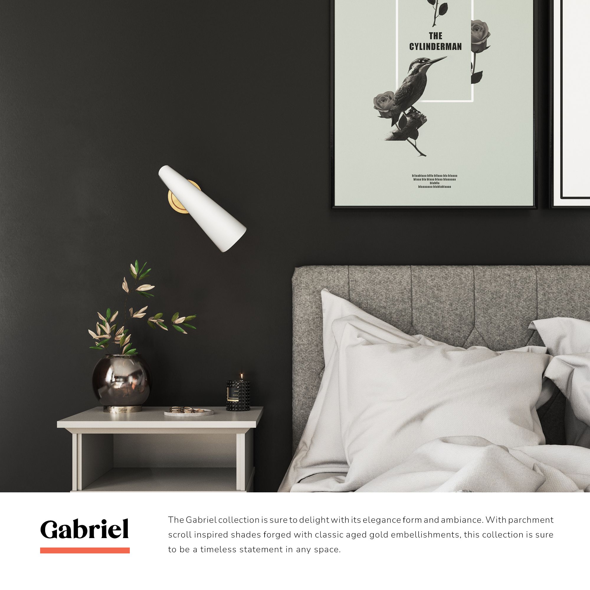 Image 3 Alora Mood Gabriel E26 5-in Aged Gold/White Wall Vanity more views