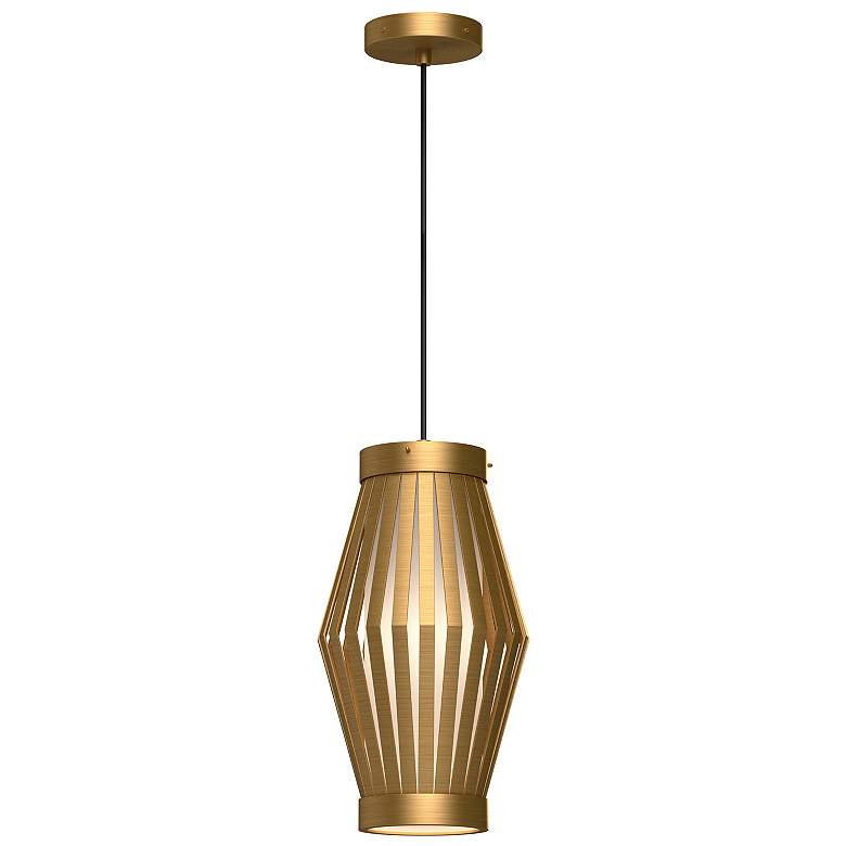 Image 1 Alora Mood Hana E26 9-in Aged Gold/Opal Matte Glass Pendant