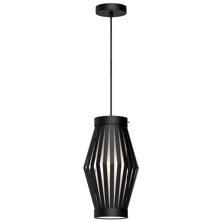 Image 1 Alora Mood Hana E26 9-in Matte Black/Opal Matte Glass Pendant