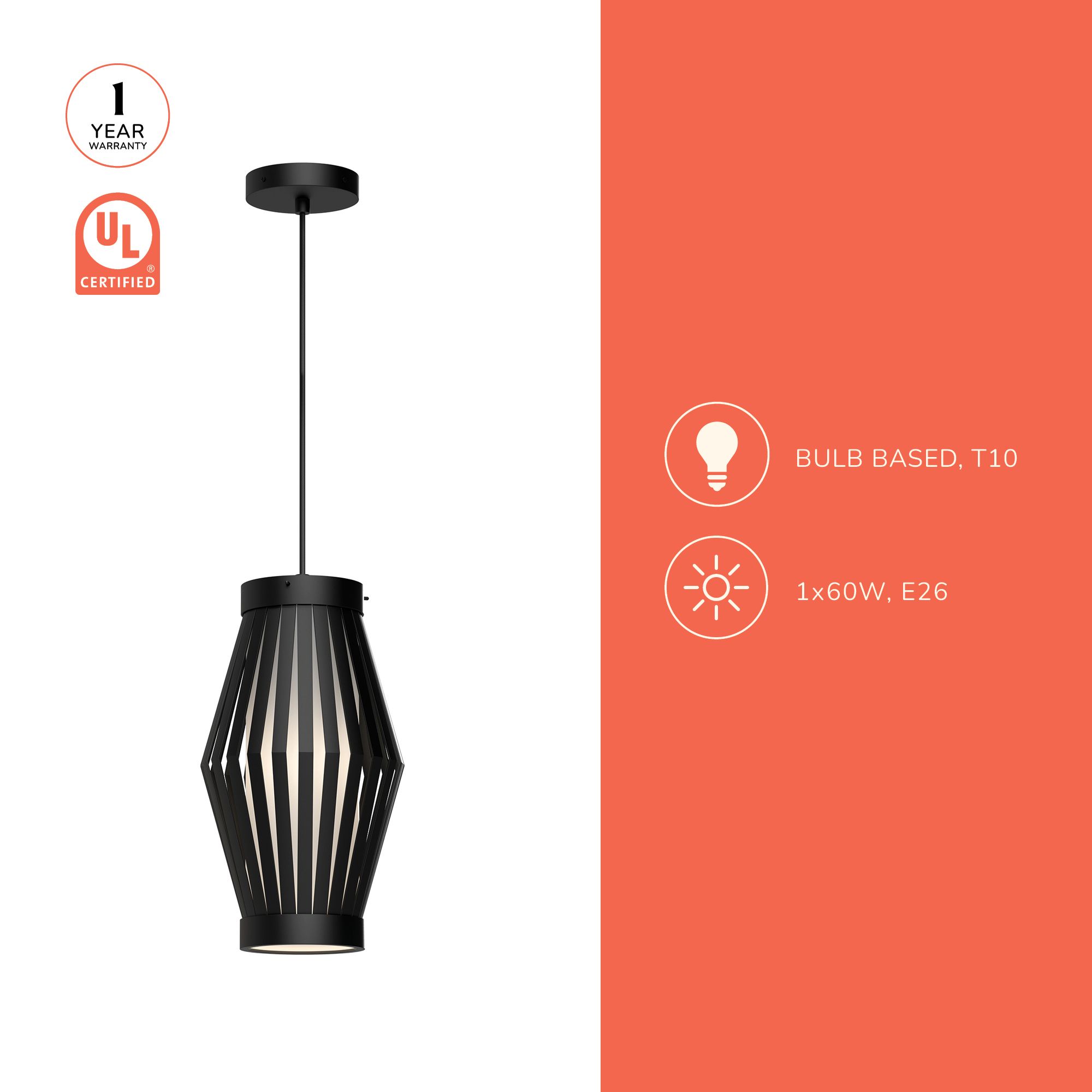 Image 4 Alora Mood Hana E26 9-in Matte Black/Opal Matte Glass Pendant more views