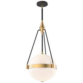 Image1 of Alora Mood Harmony E26 14-in Brushed Gold/Glossy Opal Glass Pendant