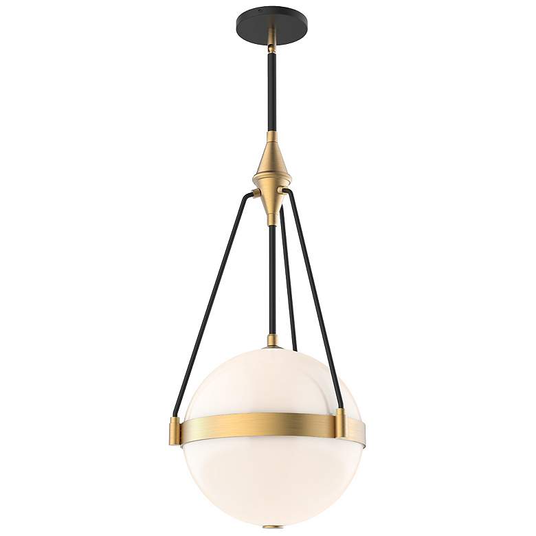 Image 1 Alora Mood Harmony E26 14-in Brushed Gold/Glossy Opal Glass Pendant