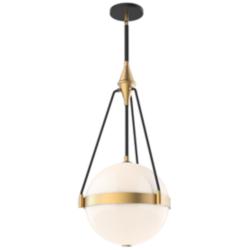 Alora Mood Harmony E26 14-in Brushed Gold/Glossy Opal Glass Pendant