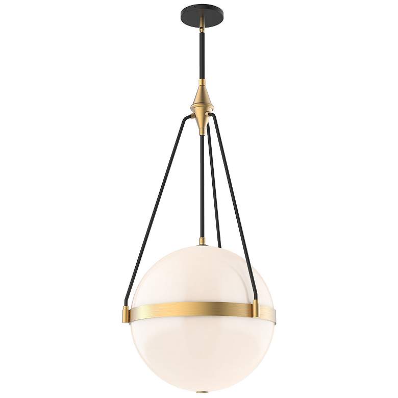 Image 1 Alora Mood Harmony E26 18-in Brushed Gold/Glossy Opal Glass Pendant