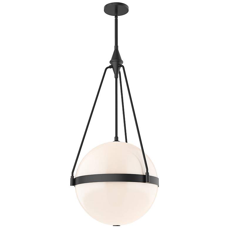 Image 1 Alora Mood Harmony E26 18-in Matte Black/Glossy Opal Glass Pendant