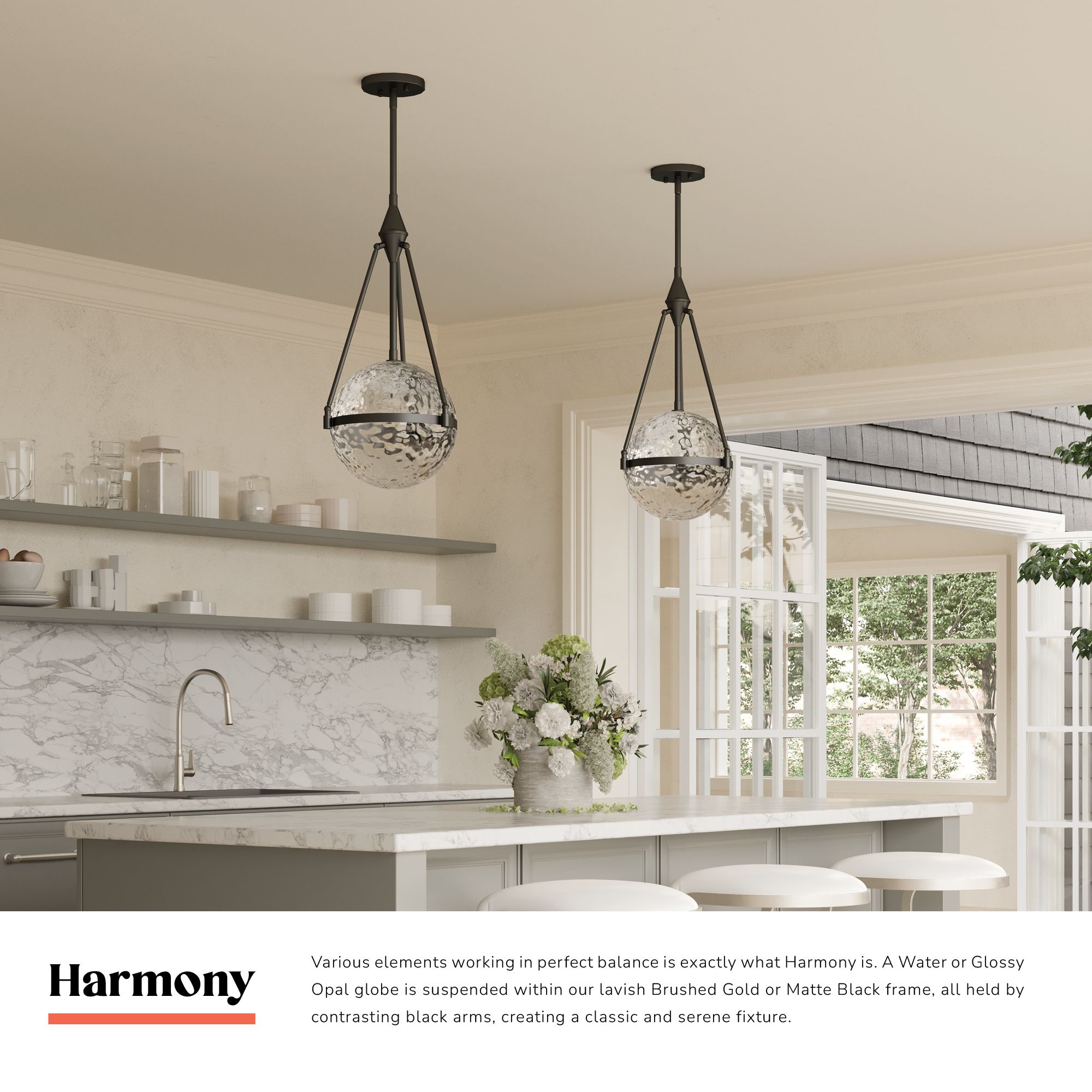 Image 3 Alora Mood Harmony E26 18-in Matte Black/Glossy Opal Glass Pendant more views