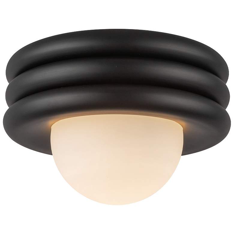 Image 1 Alora Mood Harvey E26 12-in Matte Black Semi-Flush Mount