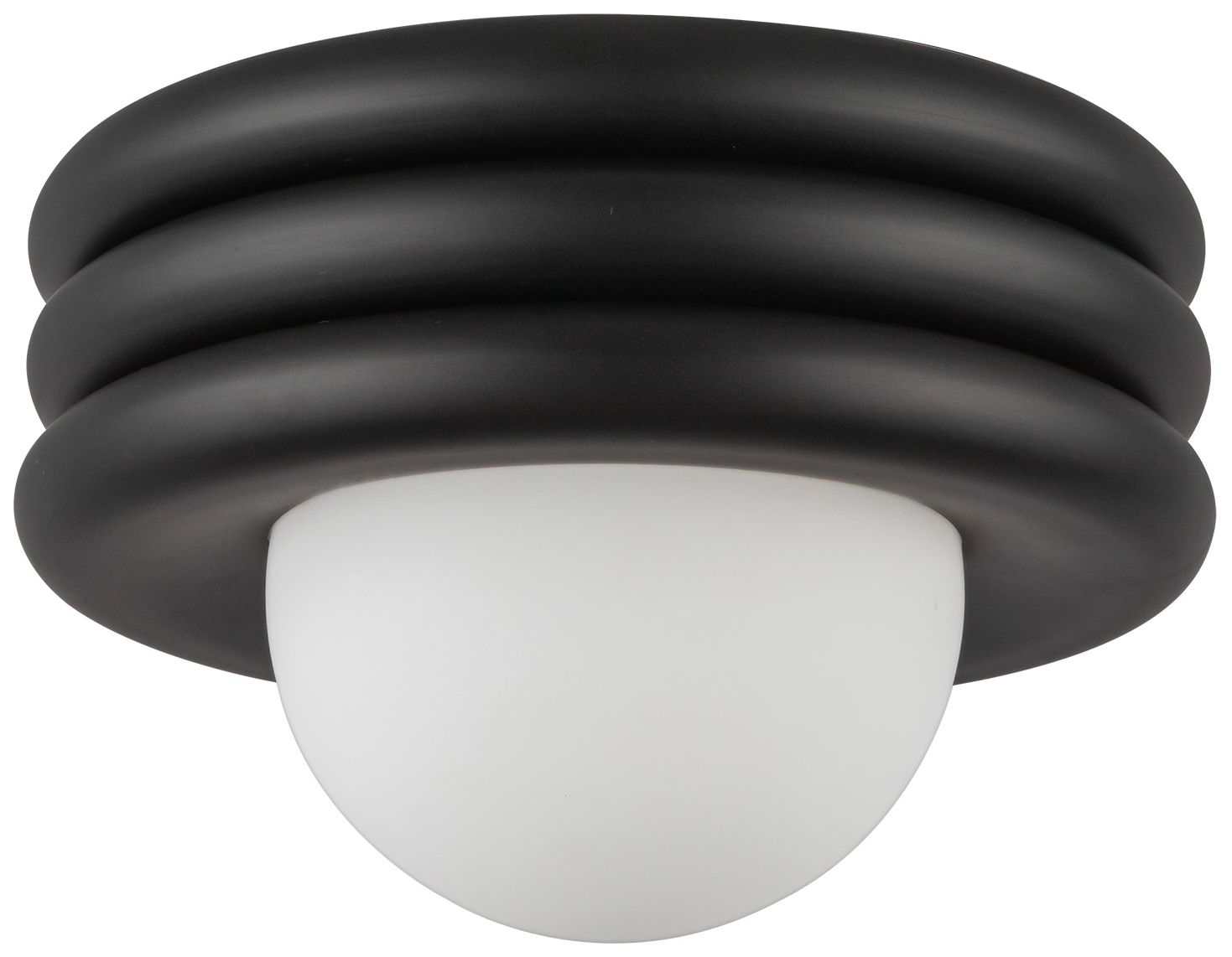 Image 3 Alora Mood Harvey E26 12-in Matte Black Semi-Flush Mount more views