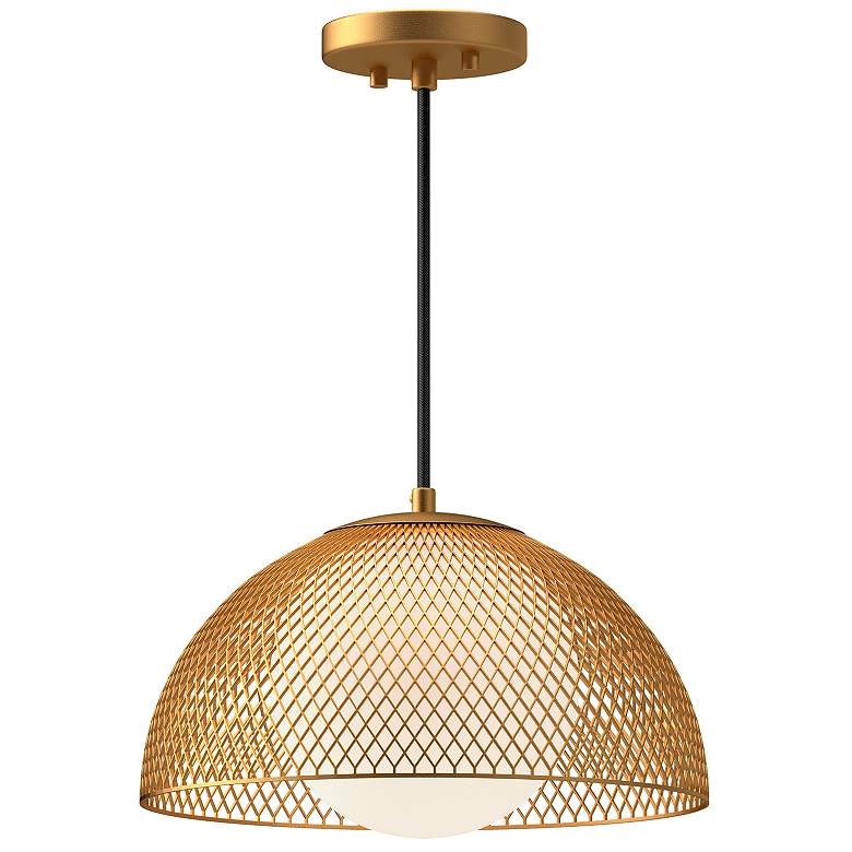 Image 1 Alora Mood Haven E26 12-in Gold/Opal Matte Glass Pendant