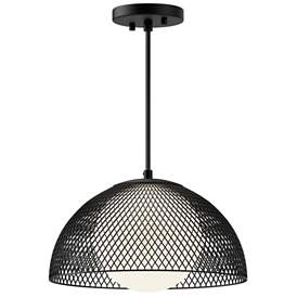 Image1 of Alora Mood Haven E26 12-in Matte Black/Opal Matte Glass Pendant