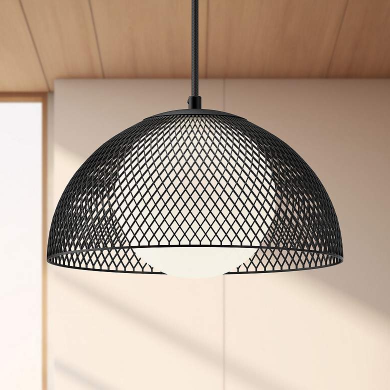 Image 1 Alora Mood Haven E26 12-in Matte Black/Opal Matte Glass Pendant