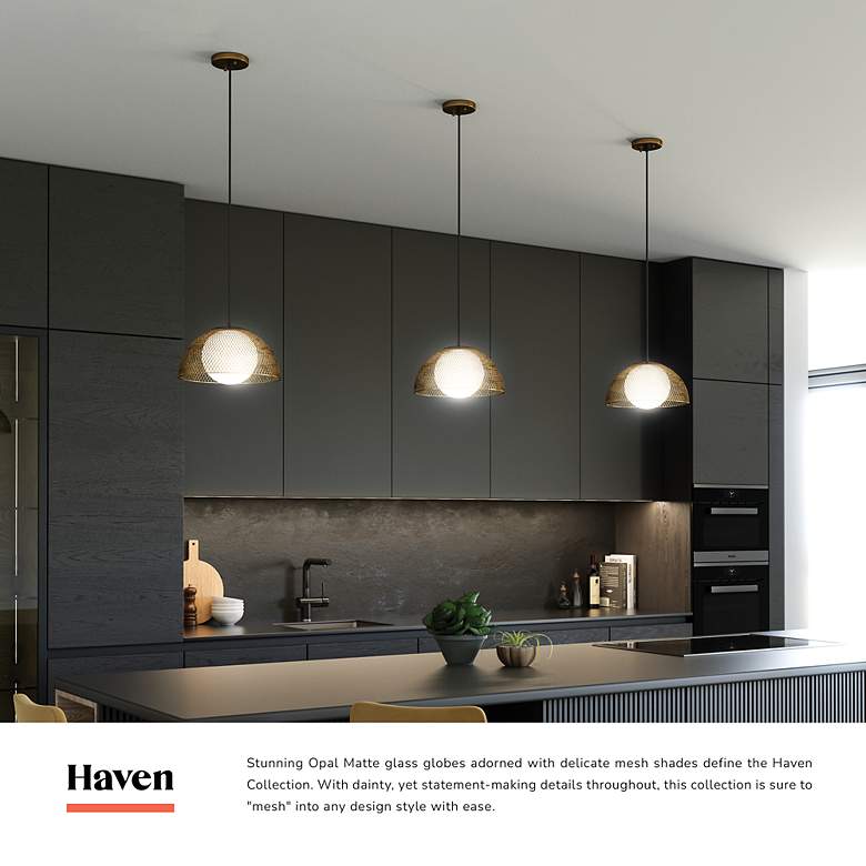 Image 3 Alora Mood Haven E26 12-in Matte Black/Opal Matte Glass Pendant more views