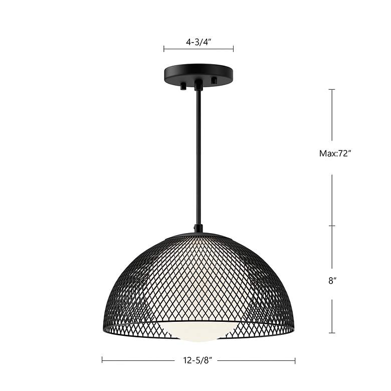 Image 6 Alora Mood Haven E26 12-in Matte Black/Opal Matte Glass Pendant more views