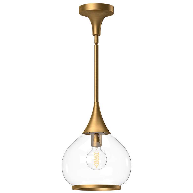 Image 1 Alora Mood Hazel E26 10-in Aged Gold/Clear Glass Pendant