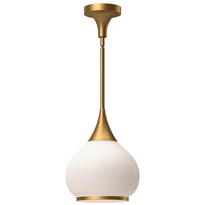 Image 1 Alora Mood Hazel E26 10-in Aged Gold/Opal Matte Glass Pendant