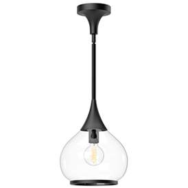 Image1 of Alora Mood Hazel E26 10-in Clear Glass/Matte Black Pendant