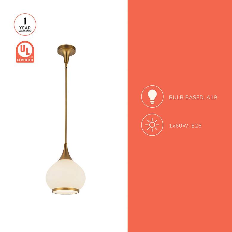 Image 4 Alora Mood Hazel E26 10-in Matte Black/Opal Matte Glass Pendant more views